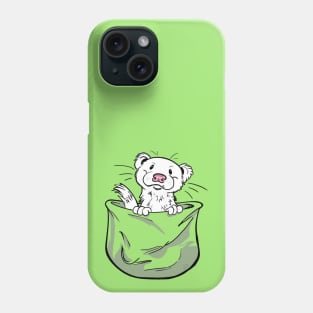 Ferret Pocket Funny Cute White Fur Phone Case