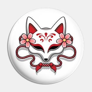 Japanese kitsune mask Pin