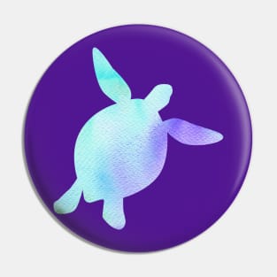 Blue turtle silhouette Pin