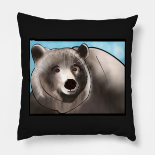 Bear within the outline of Wyoming Pillow