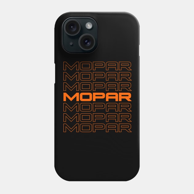 Mopar repeat - orange print Phone Case by retropetrol