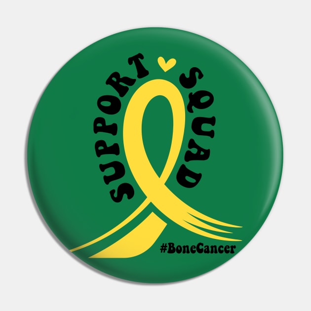 Bone Cancer Awareness Survivor Support Squad Ribbon Pin by TShirtHook