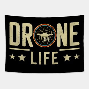 Drone Life Funny Drone Pilot Retro Vintage Tapestry