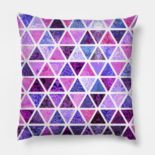 Berry Purples - Triangle Patchwork Pattern Pillow