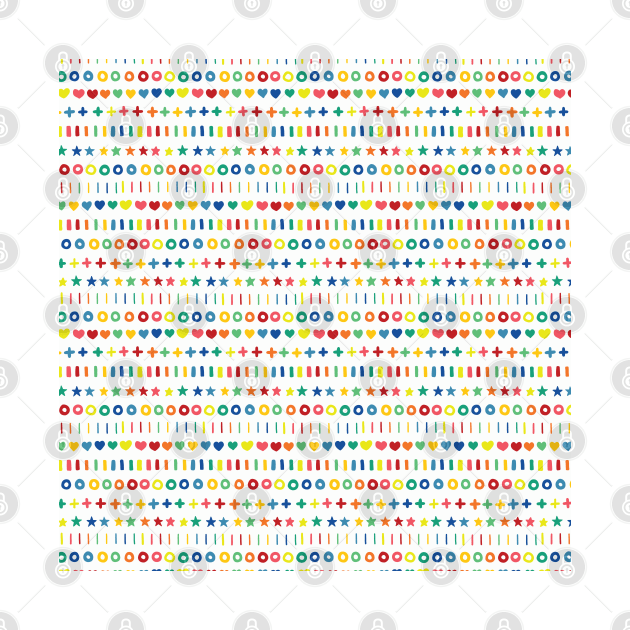 Rainbow doodles on a white background by Sandra Hutter Designs