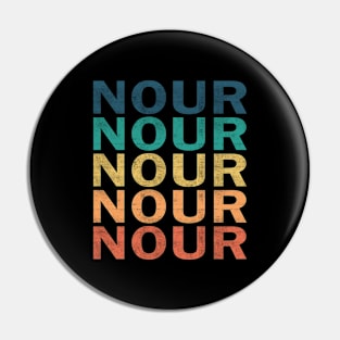 Nour Name T Shirt - Nour Vintage Retro Name Gift Item Tee Pin