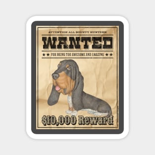 Cute Funny Basset Hound Wanted Poster Magnet