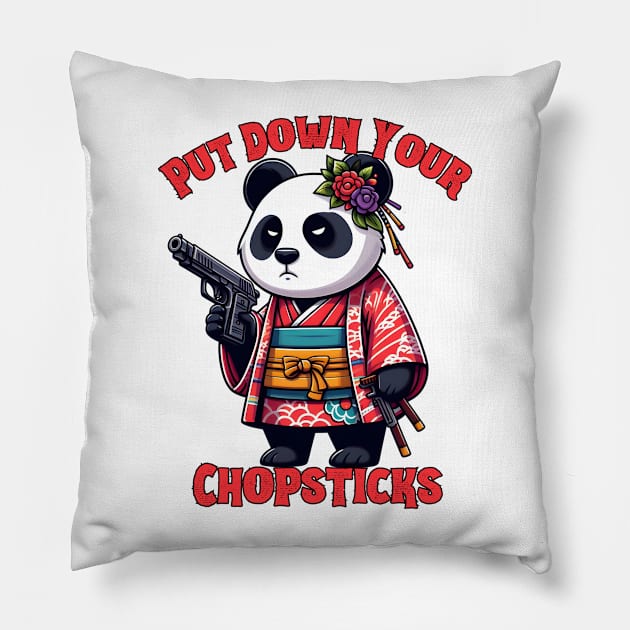 Shooting panda Pillow by Japanese Fever