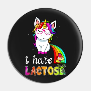 Lactose Intolerance Unicorn Pin