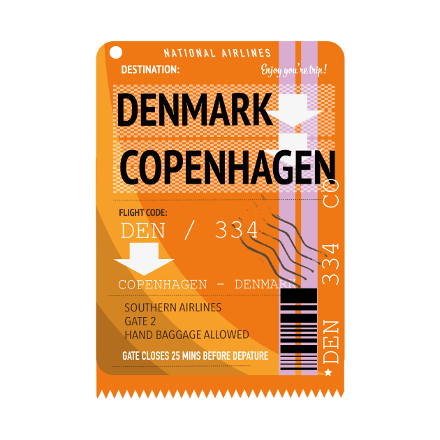 Denmark Copenhagen travel ticket by nickemporium1