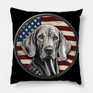 Weimaraner 4th of July Pillow