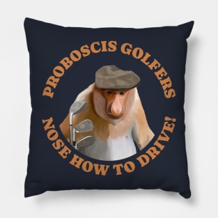 Funny Proboscis Monkey Golfer Pillow