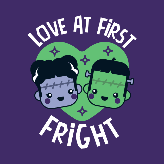 Kawaii Frankenstein's Monster and Bride of Frankenstein // Love at First Fright by SLAG_Creative