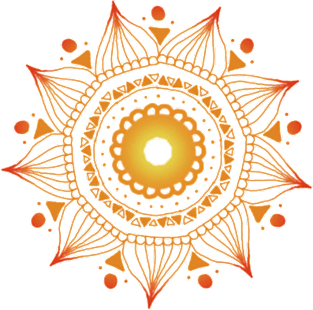 Red Orange Sun Mandala Magnet