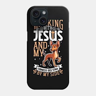 Jesus and dog - Cirneco dell'Etna Phone Case