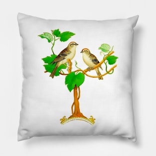 Birds on the tree branch Pillow