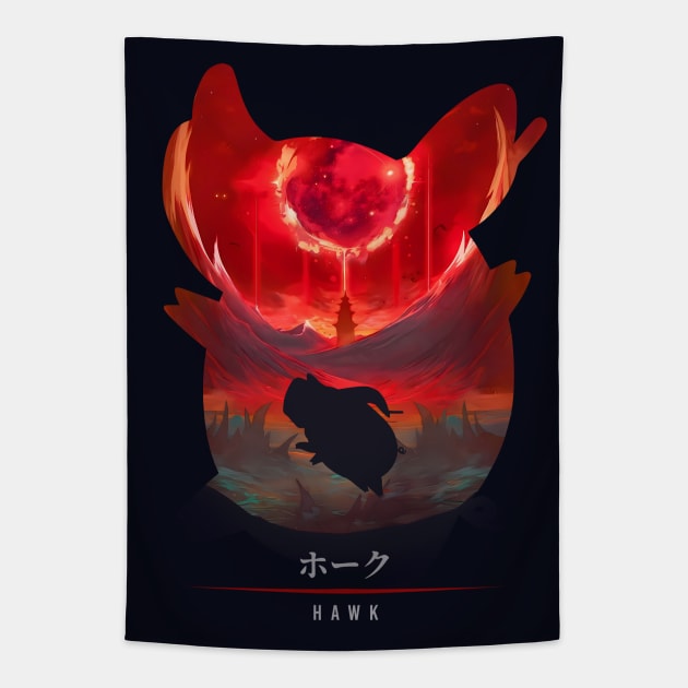 Hawk - Bloody Illusion Tapestry by The Artz