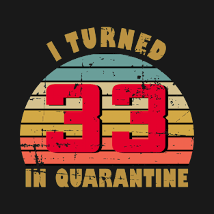 33rd Birthday Gift For Him and Her I Turned 33 In Quarantine T-Shirt