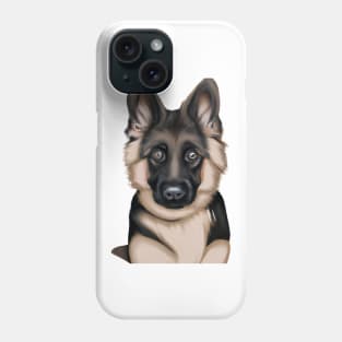 Cute German Shepherd Drawing Phone Case