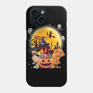 Dachshund Dog Mummy Witch Moon Ghosts Happy Halloween Thanksgiving Merry Christmas Day Phone Case