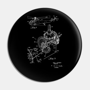 Combined Air Fan and Clutch for Engine Vintage Patent Hand Drawing Pin