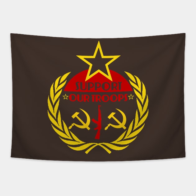 Support our Troops CCCP Tapestry by WellRed