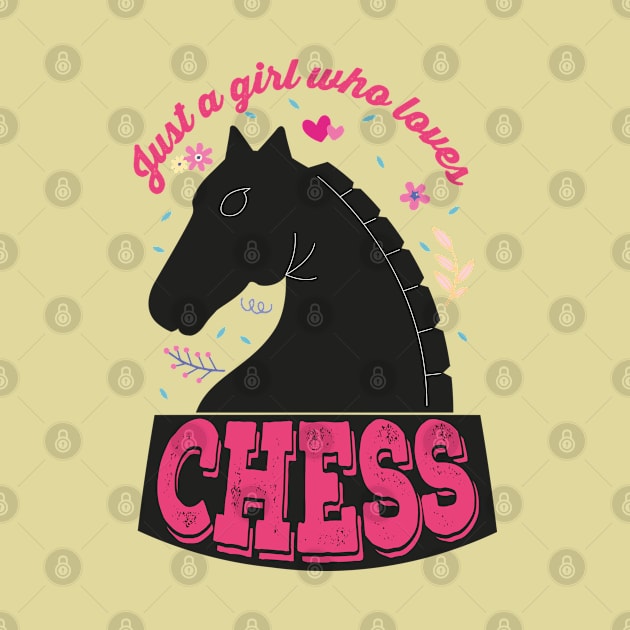 Just A Girl Who Loves Chess. Perfect Funny Chess Girls and Lovers Gift Idea, Retro Vintage by VanTees