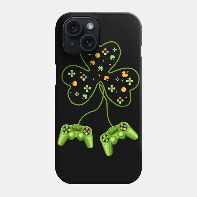 St Patricks Day Gamer Shamrock Video Game Phone Case by dreadtwank