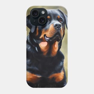 Rottweiler Dog Breed Oil Painting Phone Case