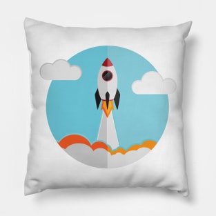 rocket ship launch Pillow