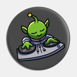 DJ Alien Green Pin