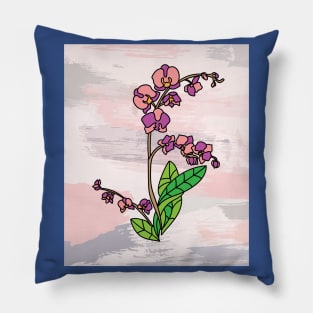 Vintage Flowers Orchids Colorful Pillow