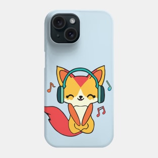 Happy fox with headphones Phone Case