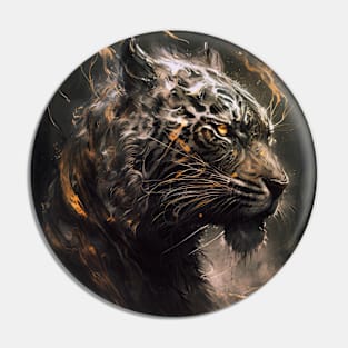 Tiger Portrait Animal Nature Wildlife Dark Painting Wild Spirit Pin