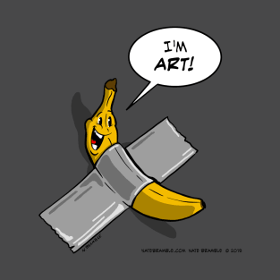 Banana Art - Cartoon duct tape Cattelan artwork t-shirt T-Shirt