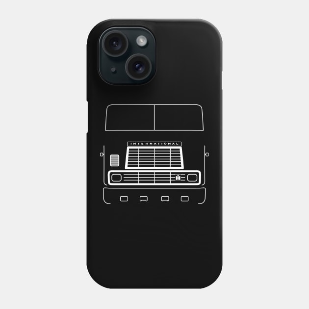 International Harvester 9670 cabover classic truck outline graphic (white) Phone Case by soitwouldseem