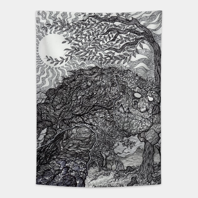 Mountain Troll Tapestry by Christopher's Doodles