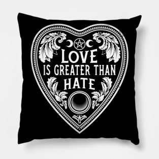 Love Is Greater Than Hate - Distressed Vintage Gothic Planchette Pillow