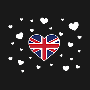 United Kingdom  love flag heart designs T-Shirt