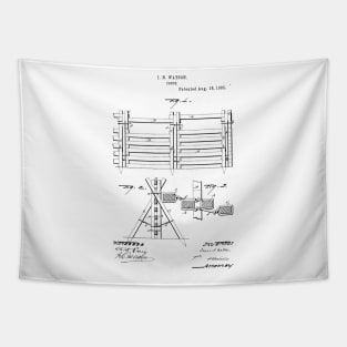 Fence Vintage Patent Hand Drawing Tapestry