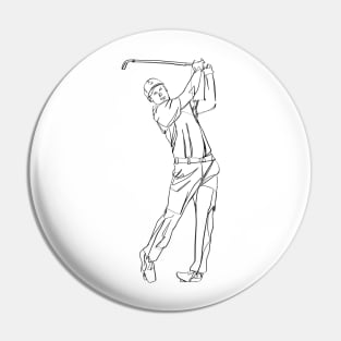 GOLF LINE ART Pin