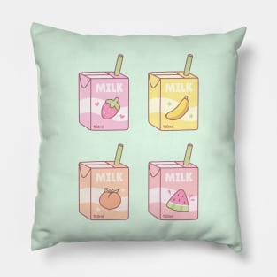 Assorted Fruits Flavored Milk Boxes Doodle Pillow