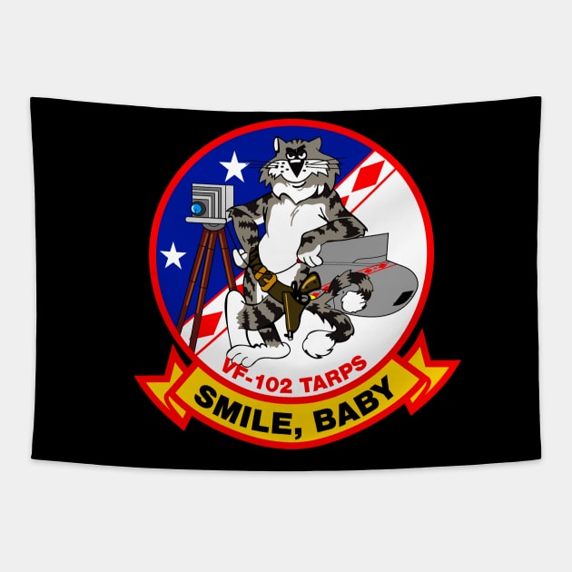 F-14 Tomcat - VF-102 TARPS - Smile, Baby - Clean Style Tapestry by TomcatGypsy