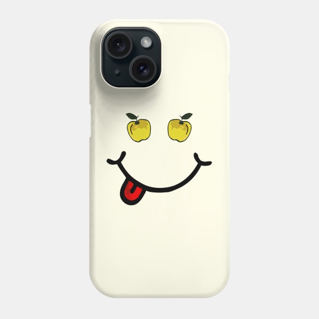 Yellow Apple & Smile (in the shape of a face) Phone Case by Tilila