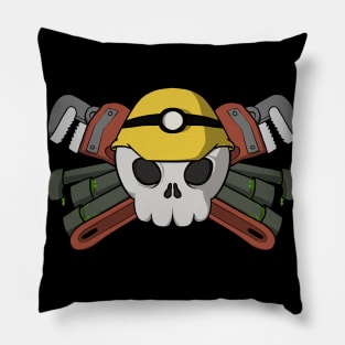 Plumbers crew Jolly Roger pirate flag (no caption) Pillow