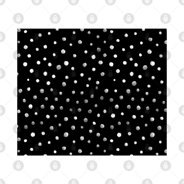 Minimalist's simple black and white water color dots by gekilemon