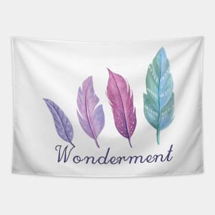 Wonderment Colored Feathers, inspirational meanings Tapestry