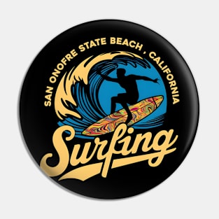 San Onofre State Beach California Surfing | Surfing lovers gifts Pin