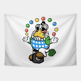 Farting Duck Clown Tapestry