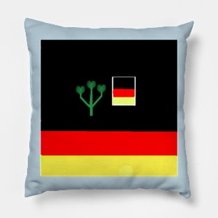 Sporty German Design on Blue Background Pillow